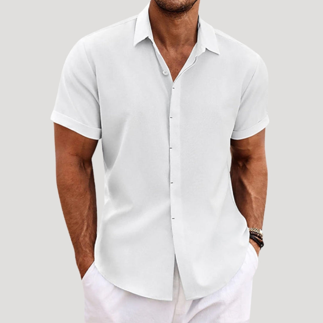 Men’s Short Sleeve Shirt Button Up Casual