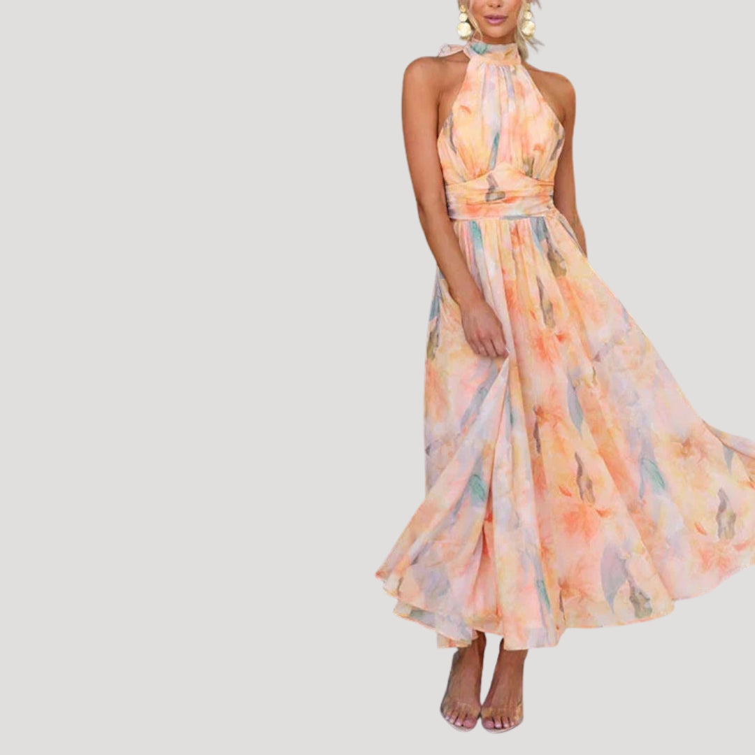 Women’s Dress Summer Sundress Floral Halter Midi Flowy