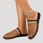 Women’s Sandals Flat Mesh Slide Slip On Open Toe