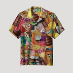 Men’s Printed Short Sleeve Shirt Relaxed Button Up