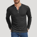 Men’s Henley Shirt Casual Long Sleeve Lightweight Top