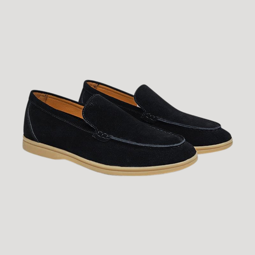 Men’s Black Suede Loafers Slip On Casual Lightweight Shoes