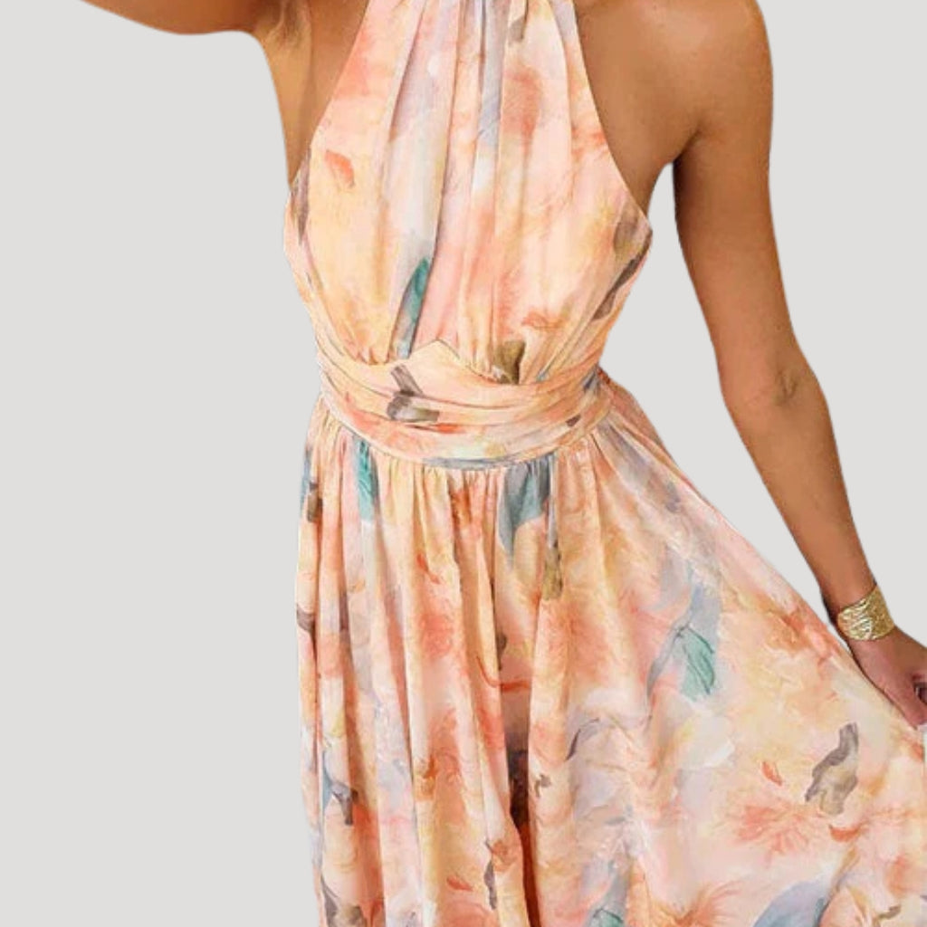 Women’s Dress Summer Sundress Floral Halter Midi Flowy