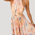 Women’s Dress Summer Sundress Floral Halter Midi Flowy