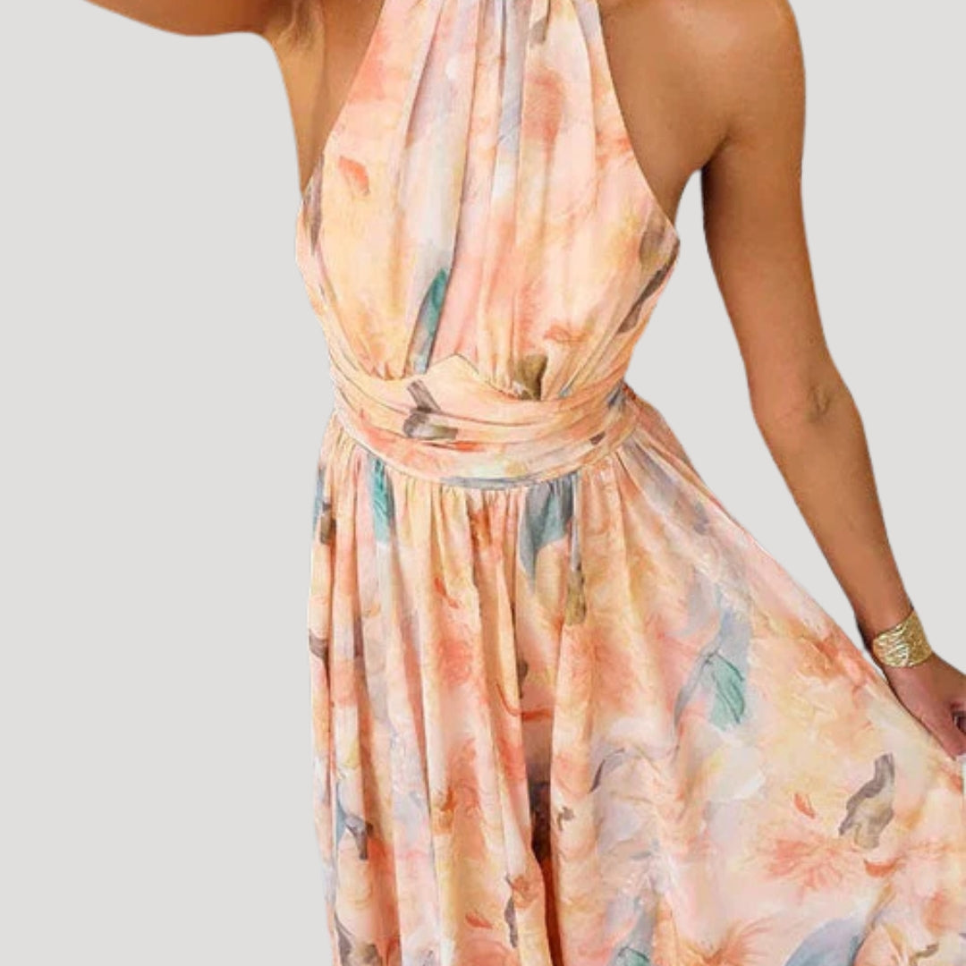 Women’s Dress Summer Sundress Floral Halter Midi Flowy
