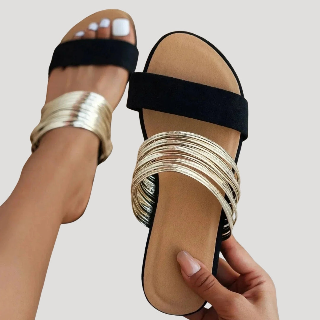 Women's Slide Sandals Open Toe Flat Summer Slip On