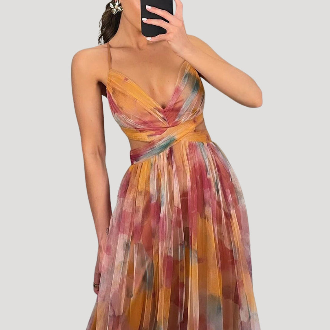 Women’s Prom Dress Maxi Formal Chiffon V Neck Sleeveless