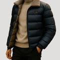 Men’s Puffer Jacket Quilted Zip Casual Outerwear