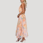 Women’s Dress Summer Sundress Floral Halter Midi Flowy