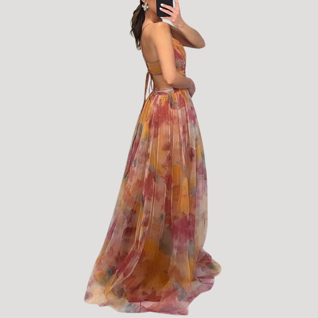 Women’s Prom Dress Maxi Formal Chiffon V Neck Sleeveless