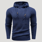 Men’s Textured Knit Hoodie Casual Long Sleeve Pullover Top
