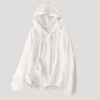 Women’s Long Sleeve Hooded Top Button Casual Loose
