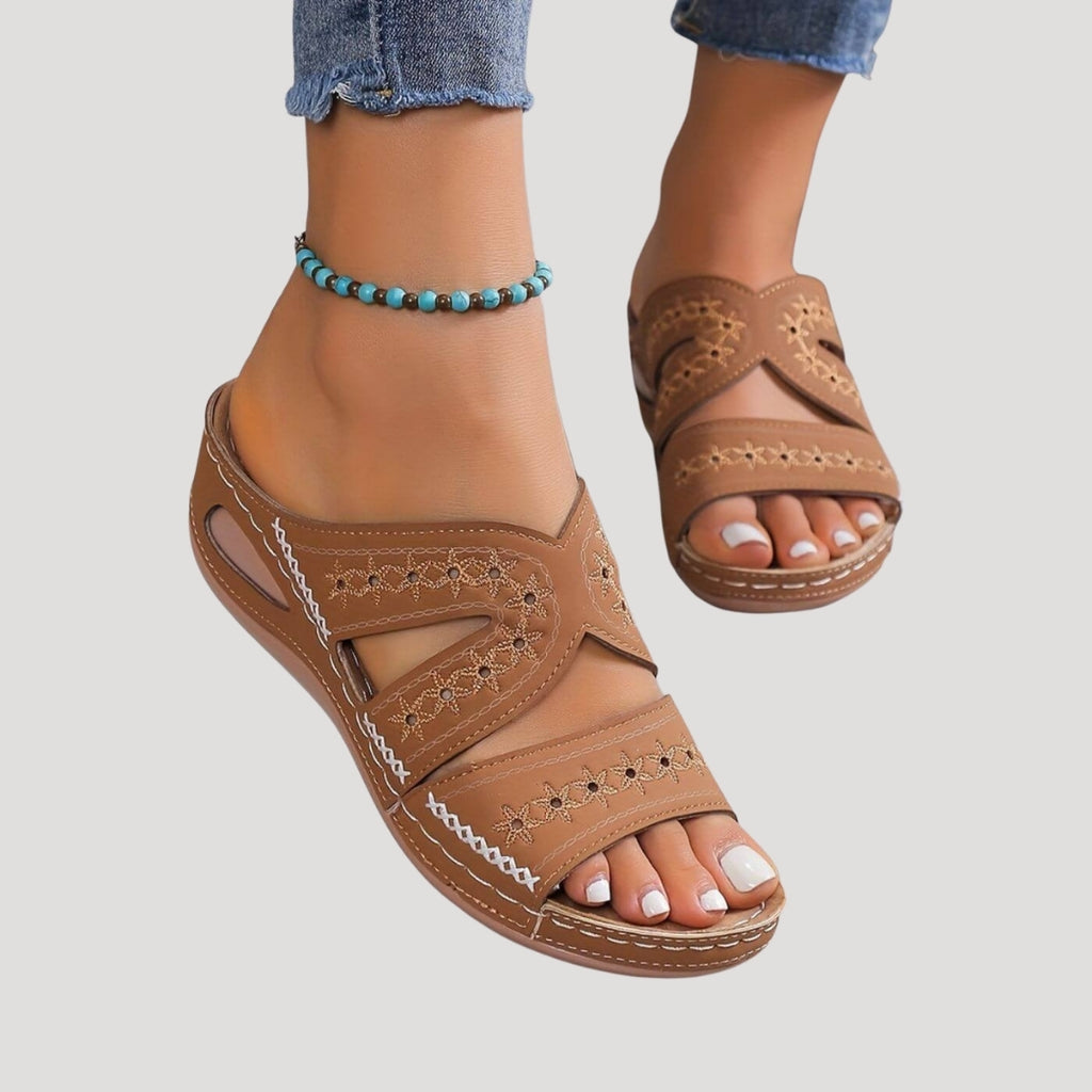 Women's Wedge Sandals Open Toe Casual Comfort Slip On