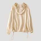 Women’s Long Sleeve Hooded Top Button Casual Loose