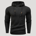 Men’s Textured Knit Hoodie Casual Long Sleeve Pullover Top