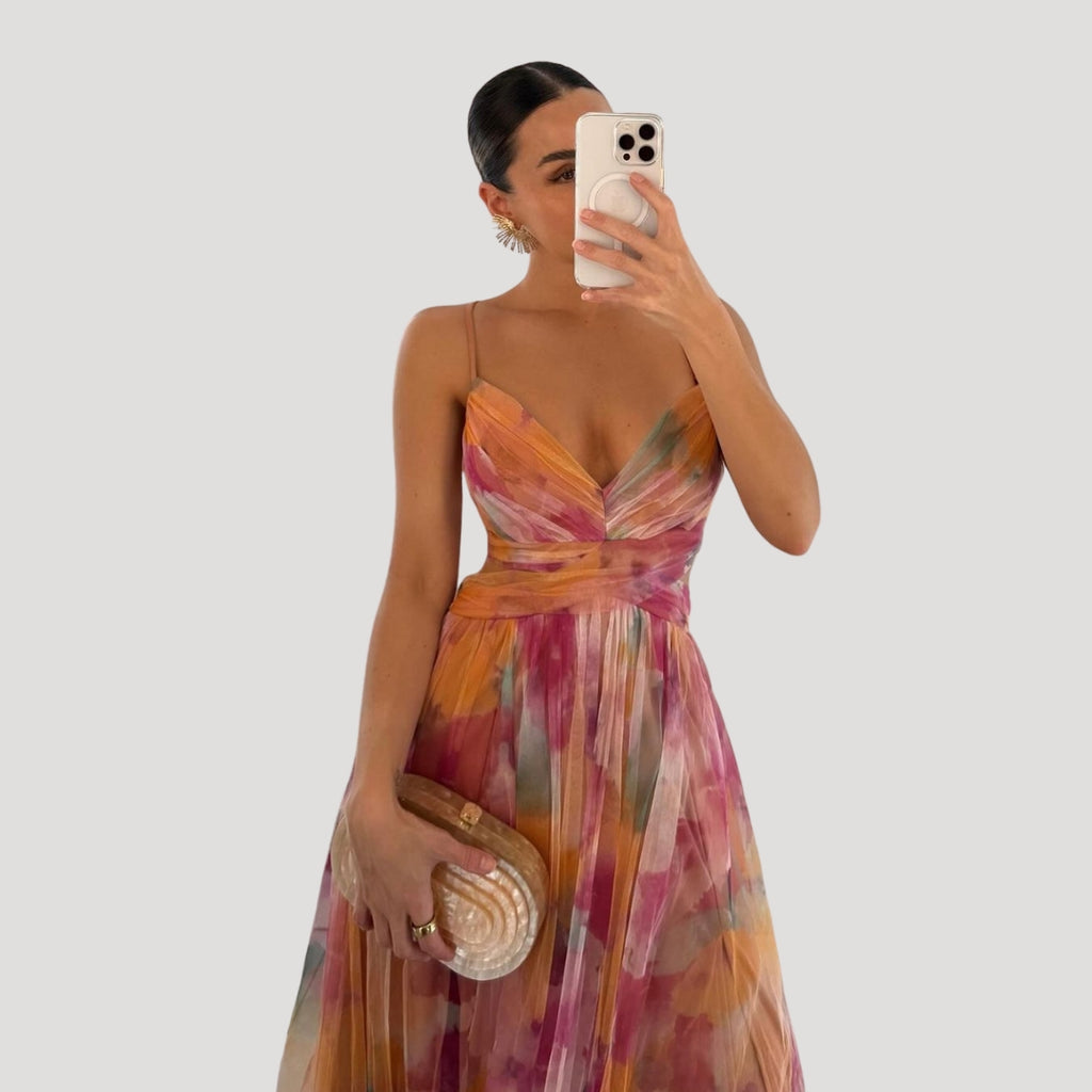 Women’s Prom Dress Maxi Formal Chiffon V Neck Sleeveless