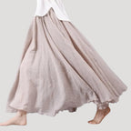 Women’s Maxi Skirt Long Flowy A Line High Waist Casual