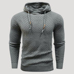 Men’s Textured Knit Hoodie Casual Long Sleeve Pullover Top