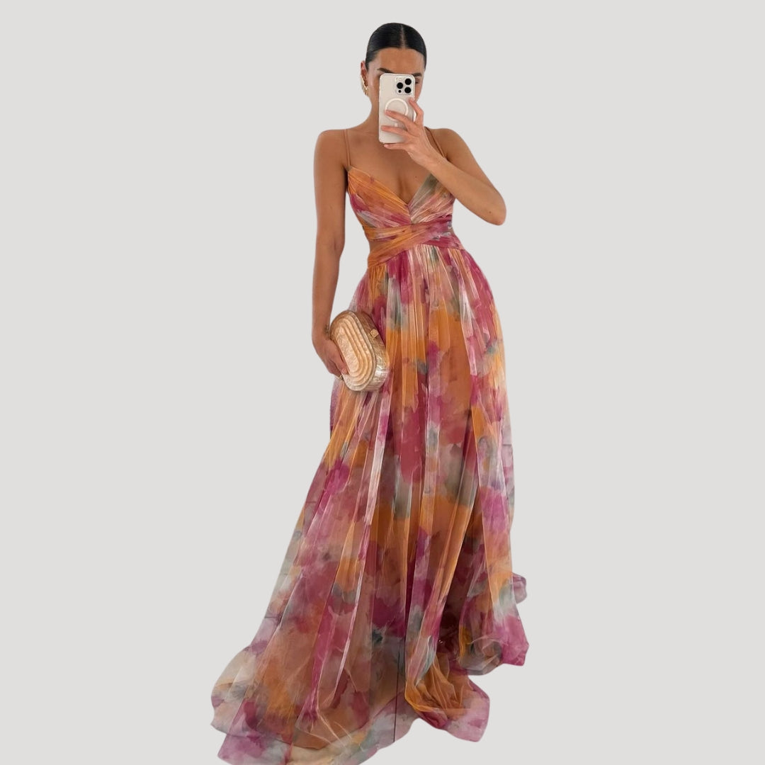 Women’s Prom Dress Maxi Formal Chiffon V Neck Sleeveless