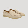 Men’s Beige Suede Loafers Slip On Casual Lightweight Shoes