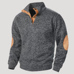Men’s Knit Sweater Button Neck Textured Long Sleeve Casual