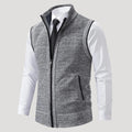Men’s Sweater Vest Knit Zip Sleeveless Stand Collar Formal
