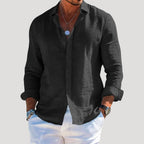Men’s Long Sleeve Linen Shirt Relaxed Fit