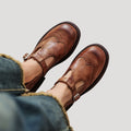 Women Mary Jane Flats Faux Leather Strap Classic