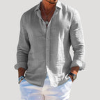 Men’s Long Sleeve Linen Shirt Relaxed Fit