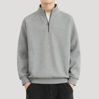Men’s Quarter Zip Sweater Ribbed Pullover Long Sleeve Casual