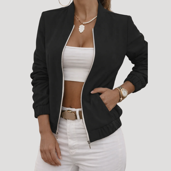 Dámska Bunda Bomber Prechodná Bunda Na Zips
