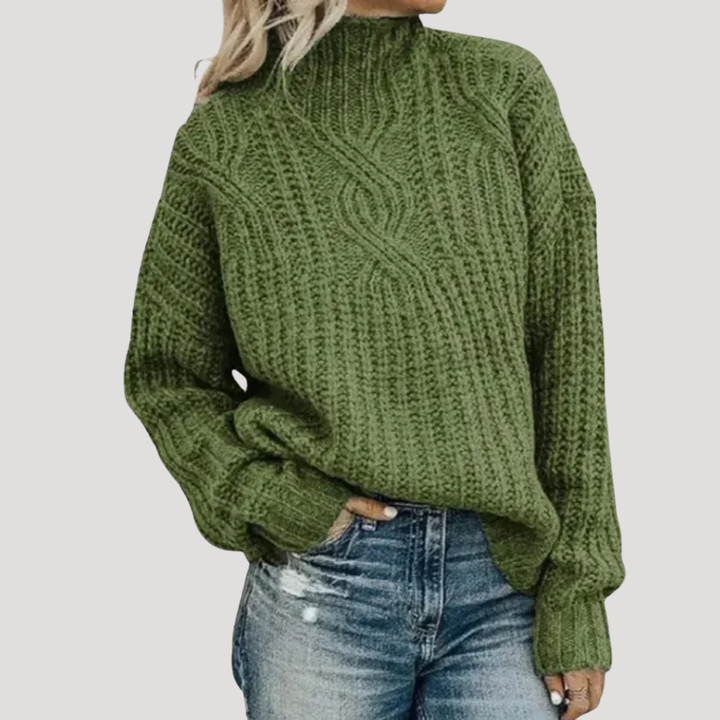 Dámsky Pletený Sveter Rolák Oversized Hrubý Zimný Pulóver