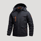 Men’s Hooded Jacket Zip Pockets Utility Outerwear