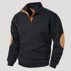Men’s Knit Sweater Button Neck Textured Long Sleeve Casual