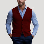 Men’s Sweater Vest Knit Button V Neck Cardigan Formal