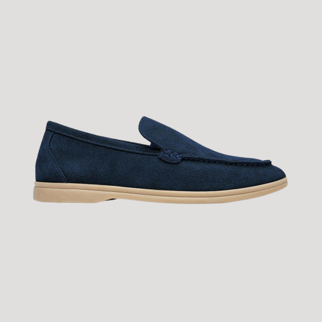 Men’s Navy Suede Loafers Slip On Casual Lightweight Shoes