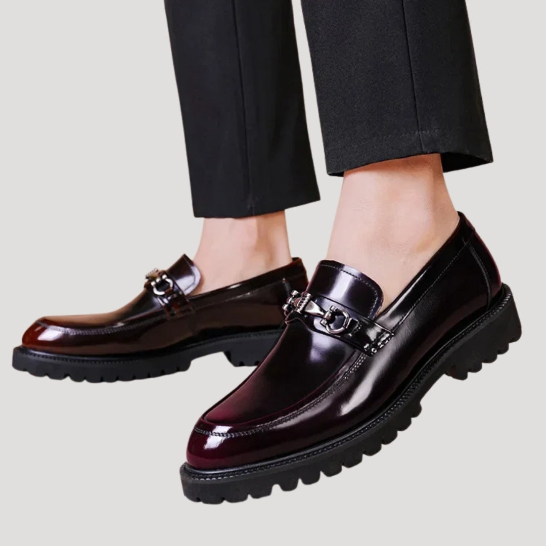 Women’s Loafers Black Chunky Platform Slip On Work Shoes