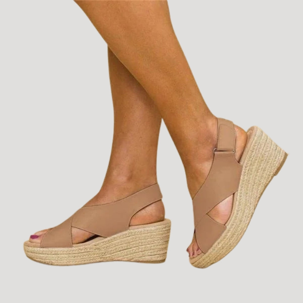 Women's Platform Wedge Sandals Espadrille Open Toe Slip On