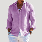 Men’s Long Sleeve Linen Shirt Relaxed Fit
