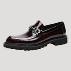 Women’s Loafers Black Chunky Platform Slip On Work Shoes