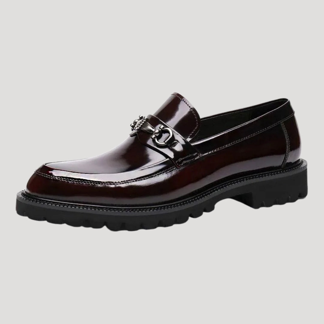 Women’s Loafers Black Chunky Platform Slip On Work Shoes