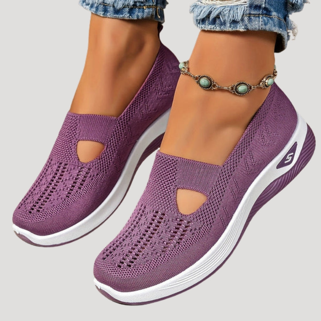Women’s Slip On Trainers Breathable Knit Walking Shoes