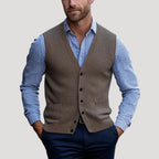 Men’s Sweater Vest Knit Button V Neck Cardigan Formal