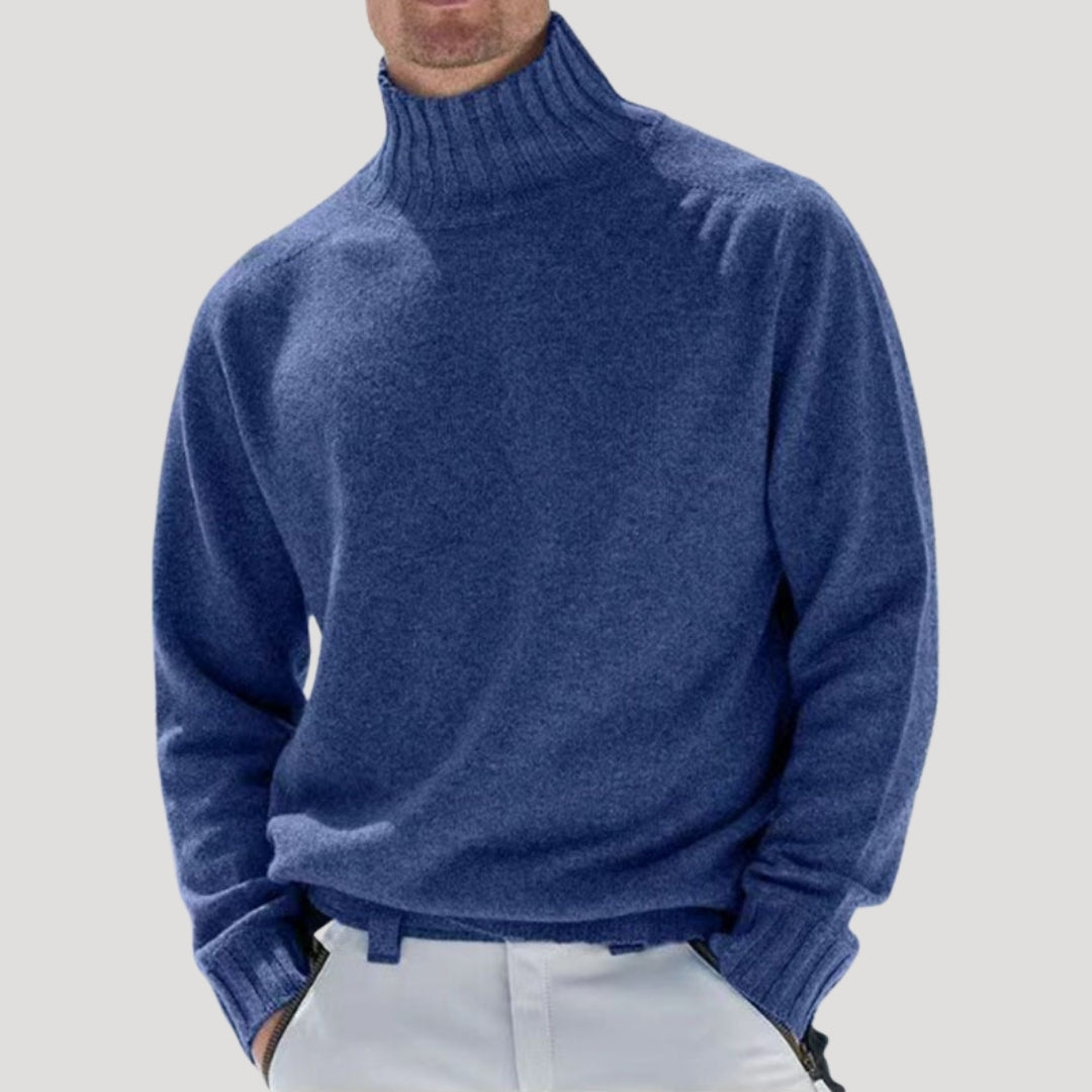 Men’s Turtleneck Sweater Knit Pullover Long Sleeve Casual
