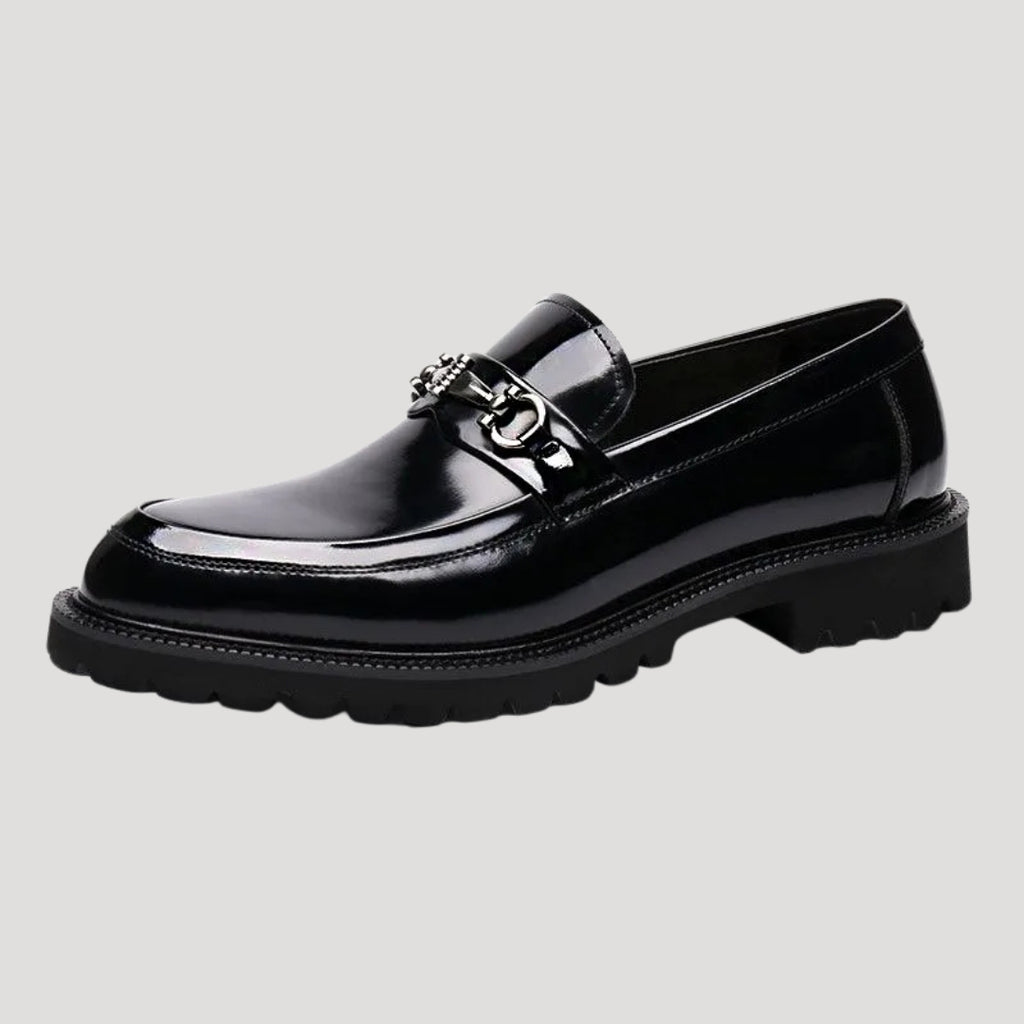 Women’s Loafers Black Chunky Platform Slip On Work Shoes