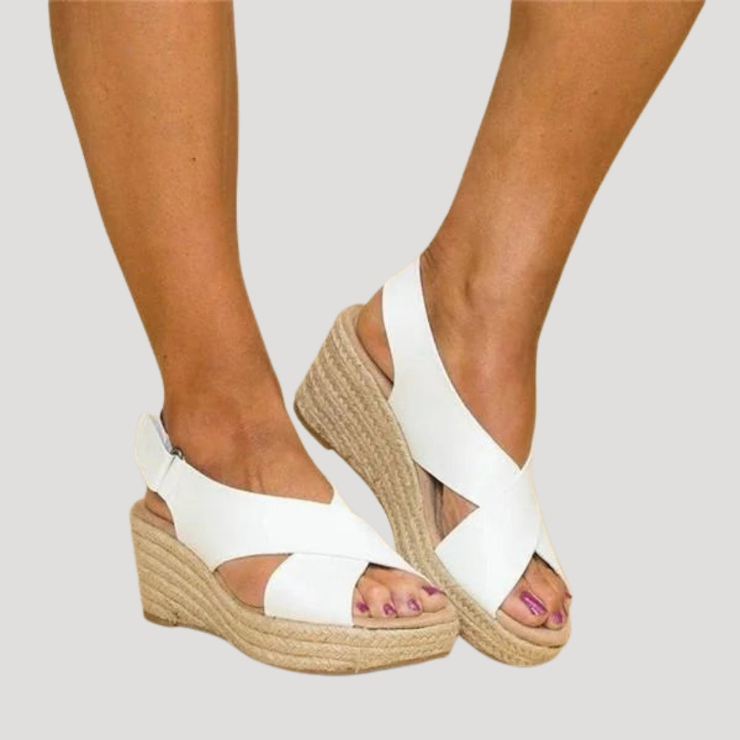 Women's Platform Wedge Sandals Espadrille Open Toe Slip On