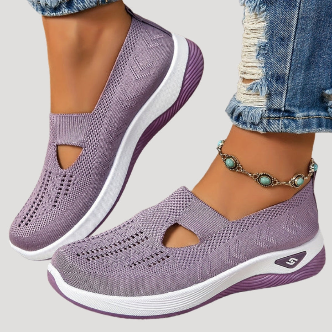 Women’s Slip On Trainers Breathable Knit Walking Shoes