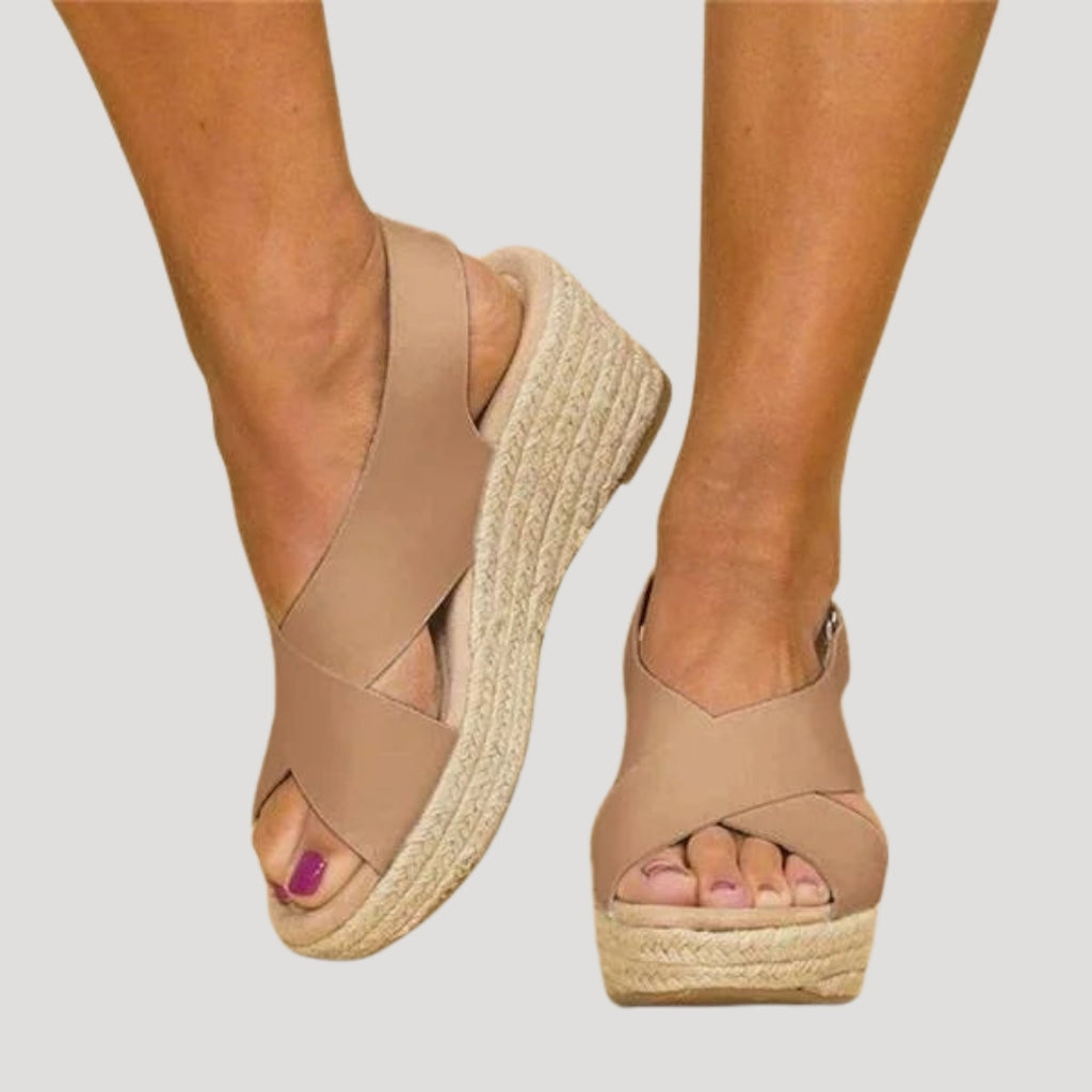 Women's Platform Wedge Sandals Espadrille Open Toe Slip On