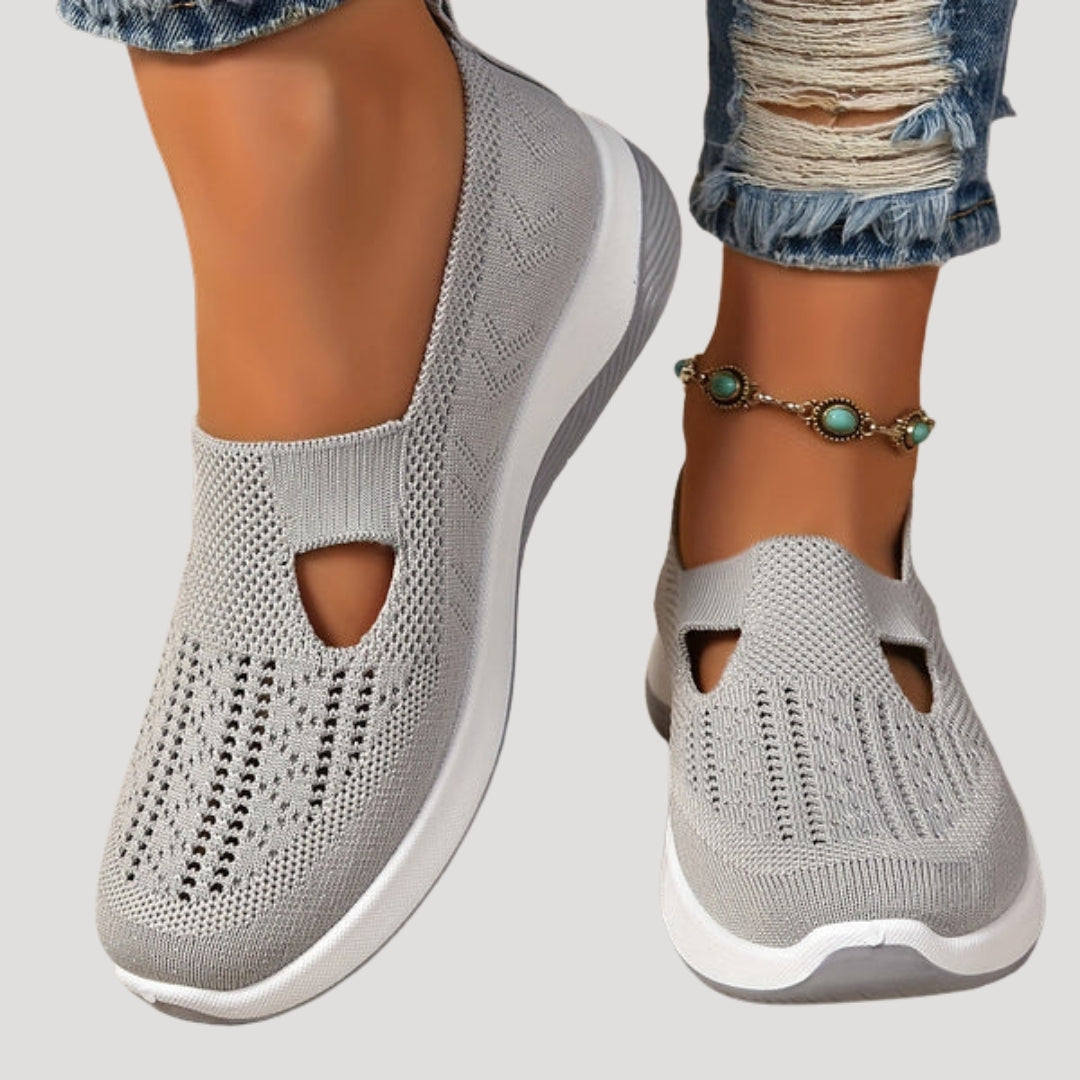 Women’s Slip On Trainers Breathable Knit Walking Shoes