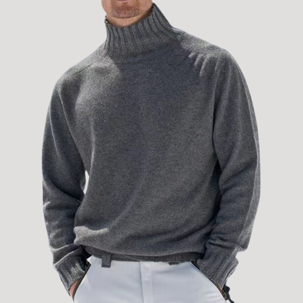 Men’s Turtleneck Sweater Knit Pullover Long Sleeve Casual